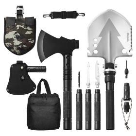 VEVOR Survival Shovel Survival Axe, 16-in-1 Camping Folding Shovels with Hatchet, Stainless Steel Tactical Shovel Hatchet Combo VEVOR Survival Shovel Survival Axe, 16-in-1 Camping Folding Shovels with Hatchet, Stainless Steel Tactical Shovel Hatchet Combo